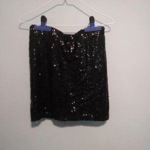 Black Sequin Mini Skirt (Small)